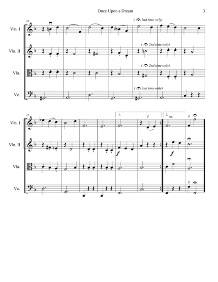 Once Upon A Dream String Quartet scores gallery preview page 4