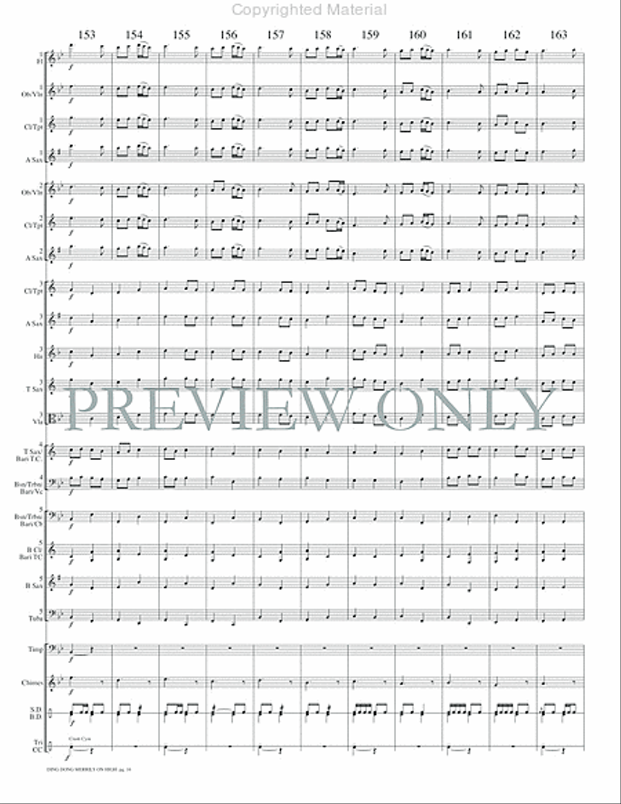 Ding Dong Merrily on High Concert Band scores gallery preview page 19