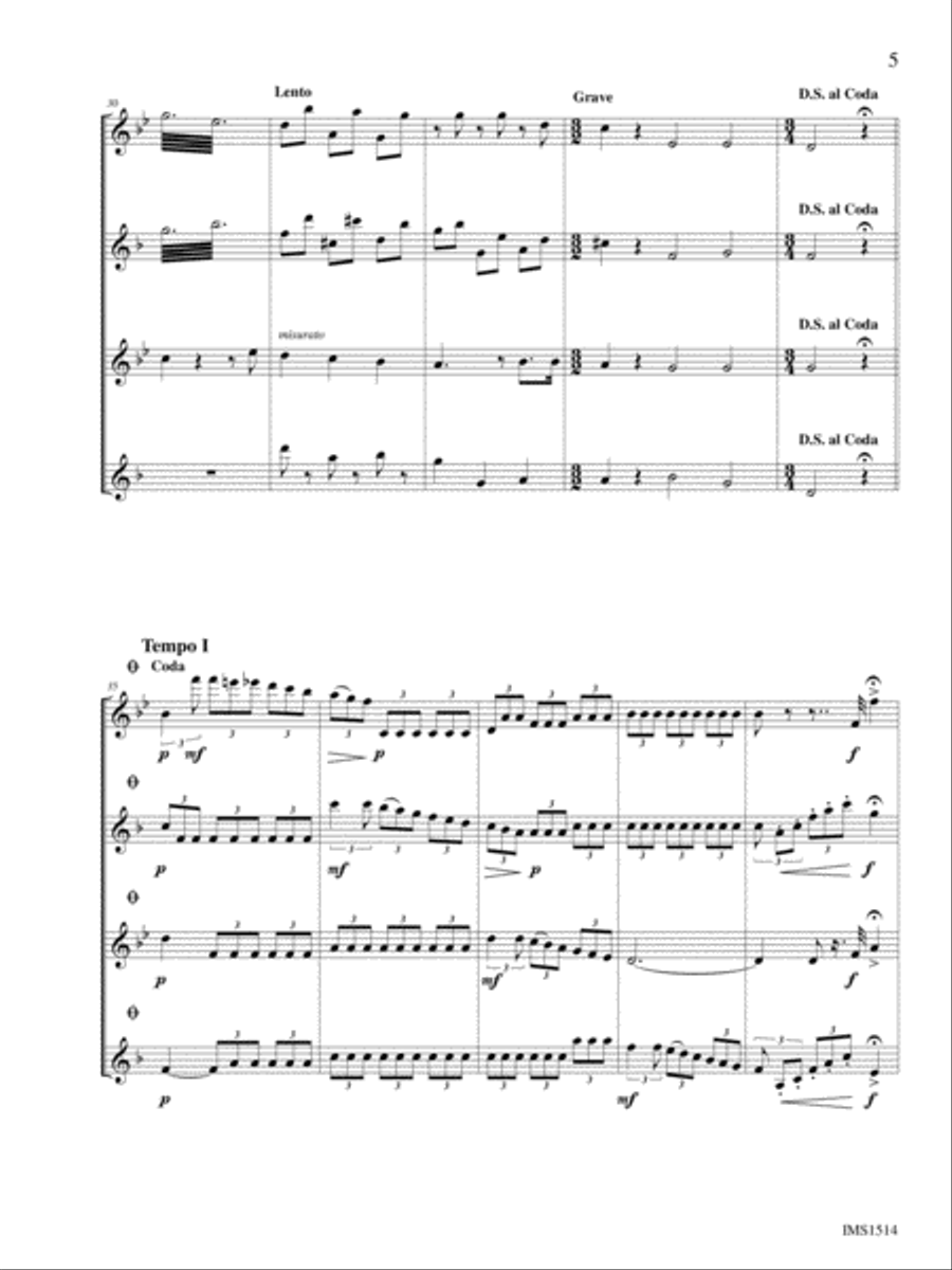 Chant Sacre Saxophone Quartet scores gallery preview page 5