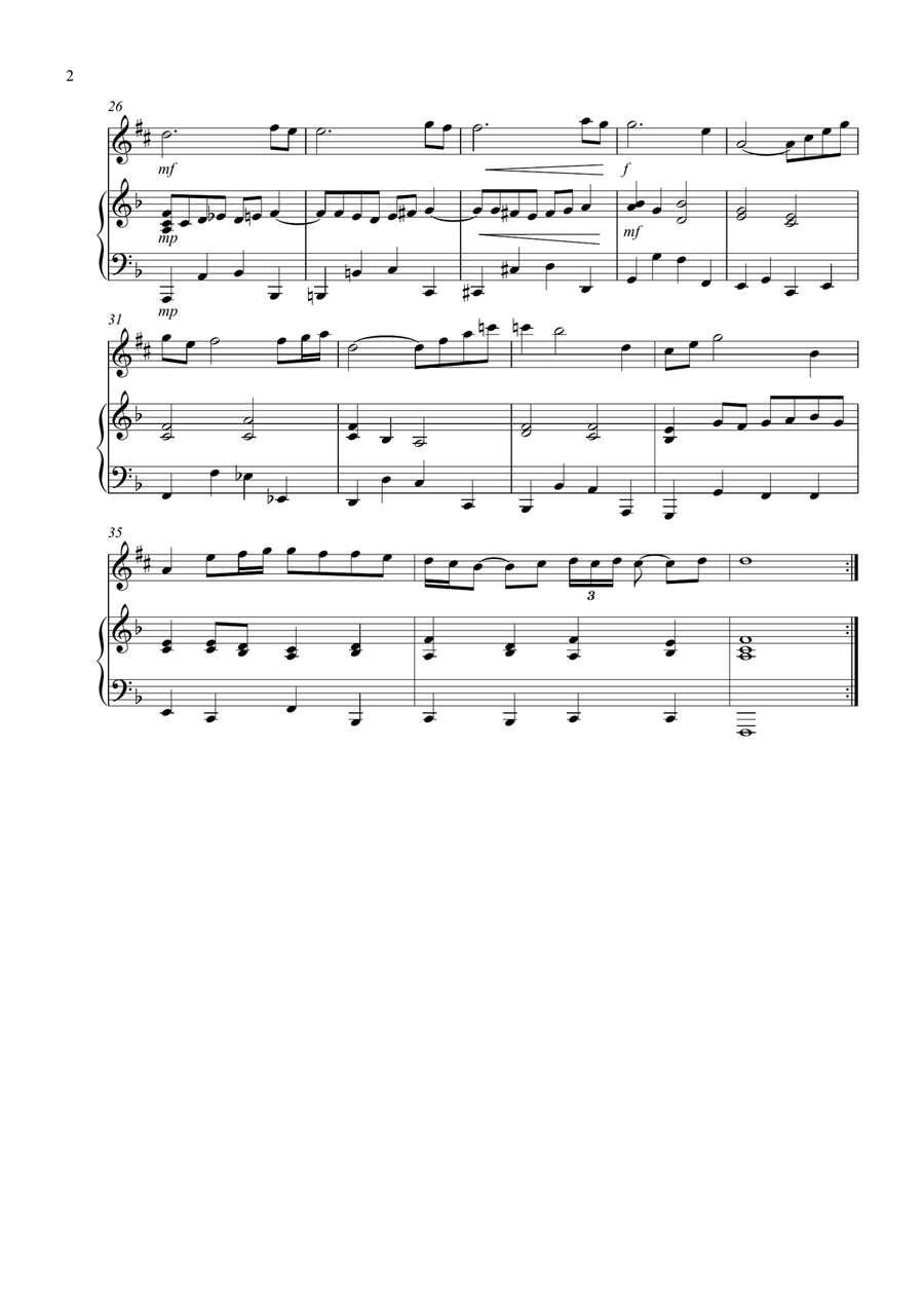 Air On A G String for Alto Saxophone And Piano Alto Saxophone scores gallery preview page 2