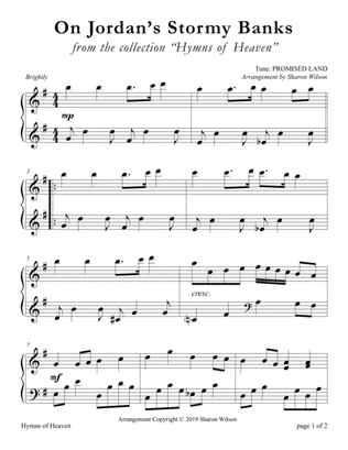 On Jordan's Stormy Banks (LARGE PRINT Piano Solo)