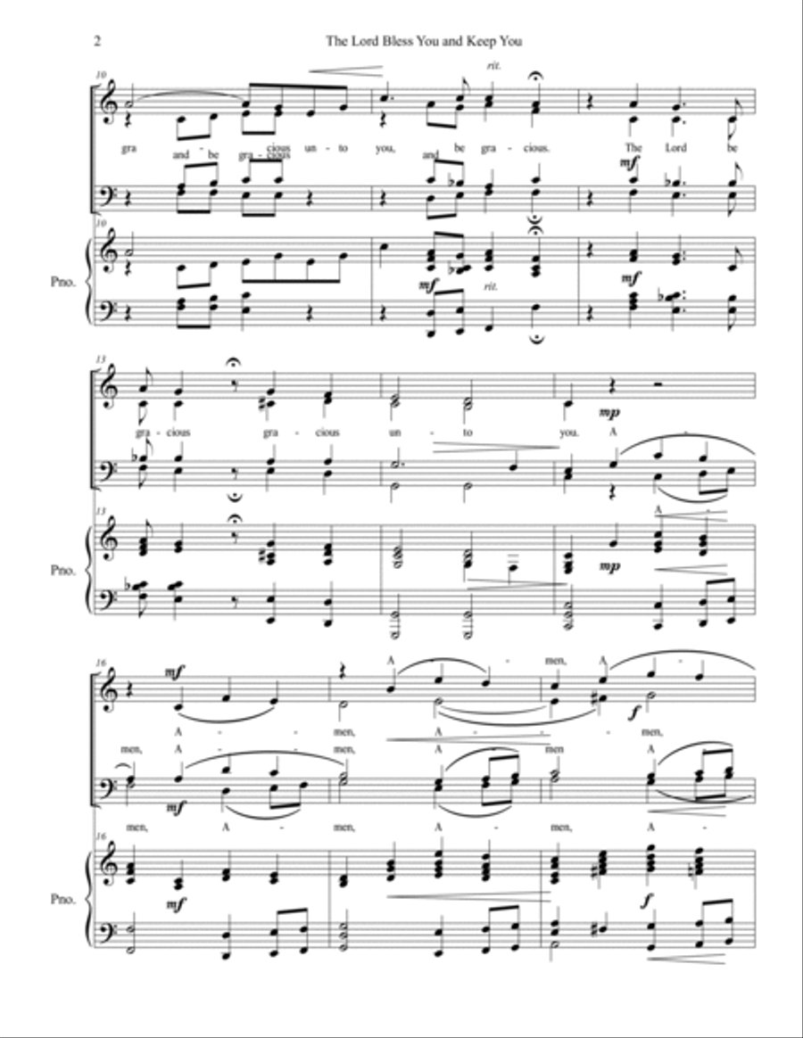 The Lord Bless You and Keep You 4-Part scores gallery preview page 2
