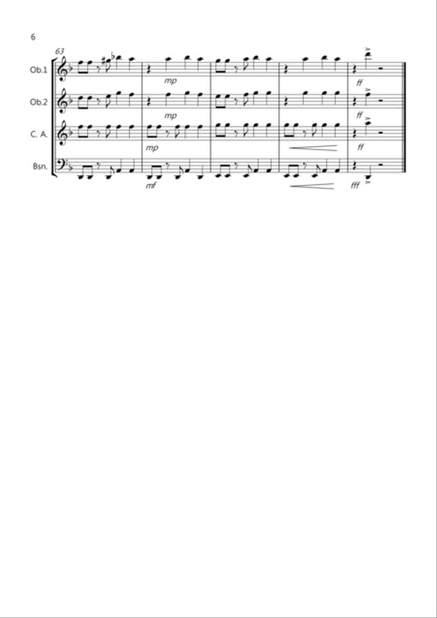 Tasty Tango for Double Reed Quartet Bassoon scores gallery preview page 6