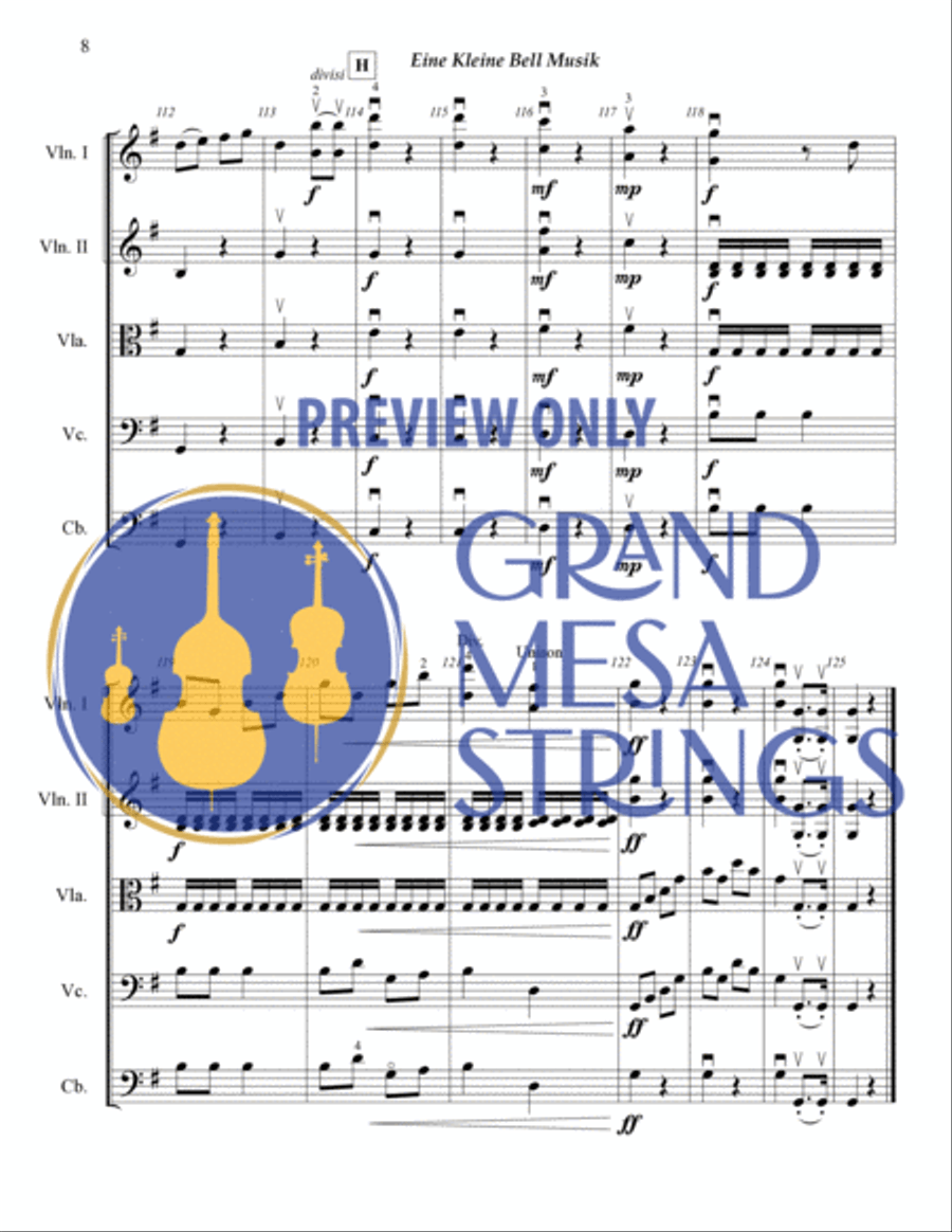 Eine Kleine Bell Musik String Orchestra scores gallery preview page 9