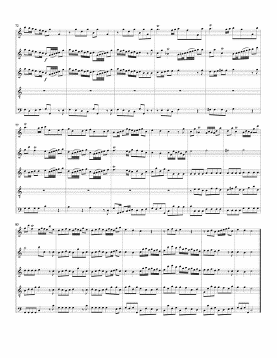 Concerto, oboe, string orchestra, Op.9, no.5 (Arrangement for 5 recorders)