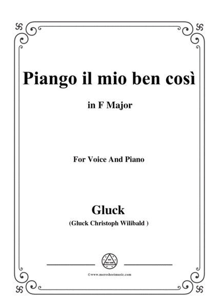 Gluck-Piango il mio ben così,from 'Orfeo ed Euridice',in F Major,for Voice and Piano image number null
