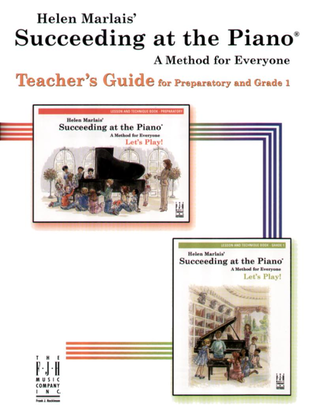 Book cover for Succeeding at the Piano Teachers Guide, Preparatory and Grade 1