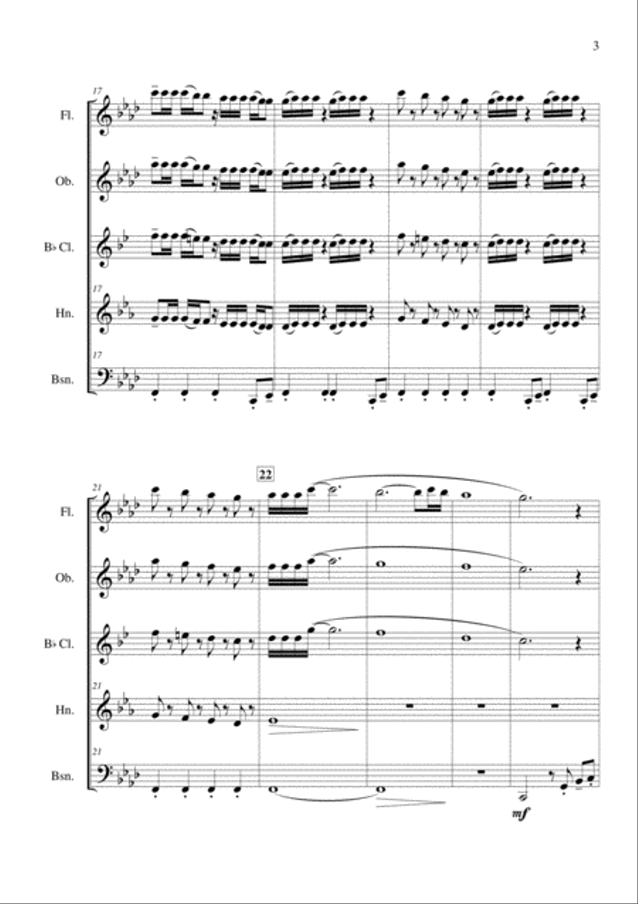 Stayin' Alive from the Motion Picture SATURDAY NIGHT FEVER Woodwind Quintet scores gallery preview page 4