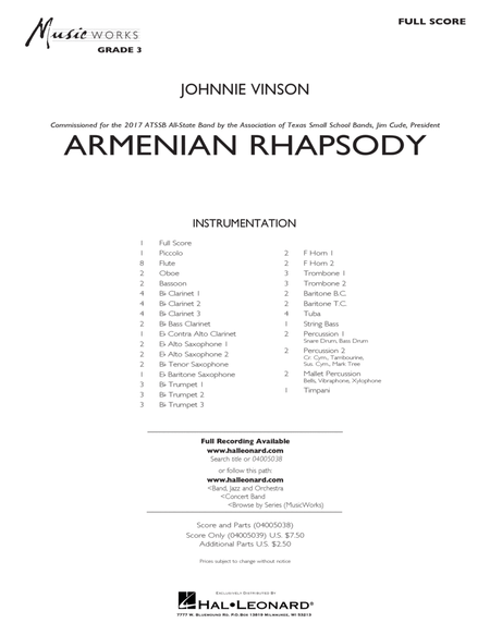Armenian Rhapsody - Conductor Score (Full Score)