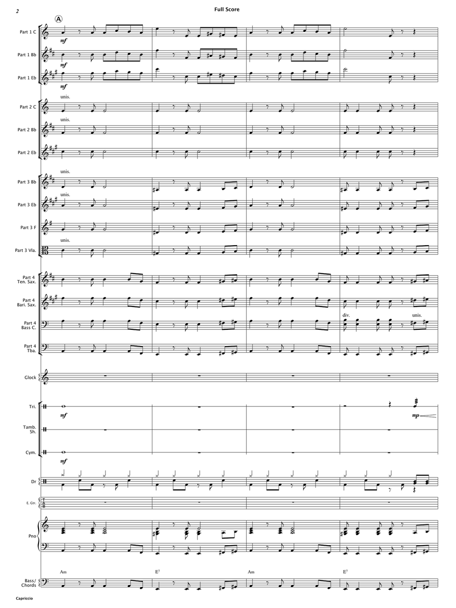 Capriccio (Flexible Instrumentation) Concert Band scores gallery preview page 4