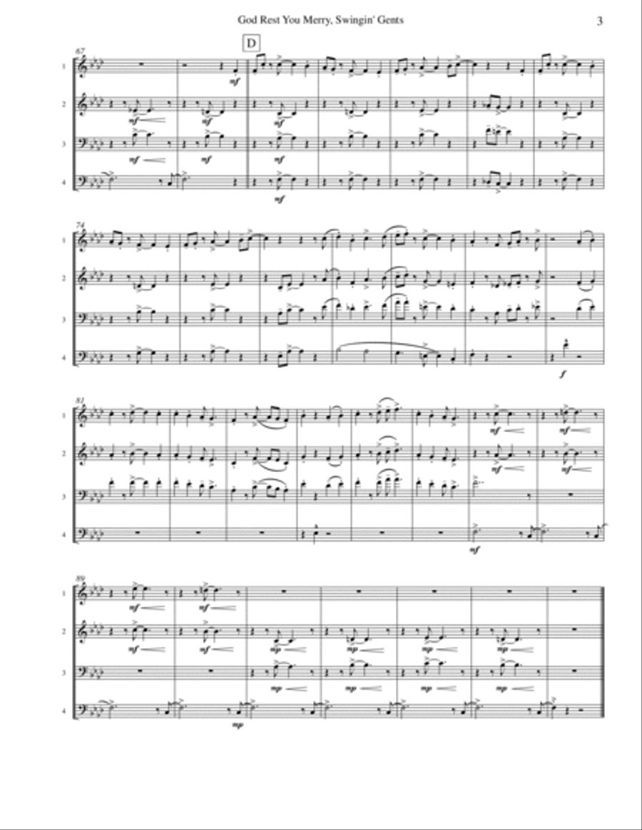 God Rest You Merry, Gentlemen (Brass Quartet) Brass Quartet scores gallery preview page 4
