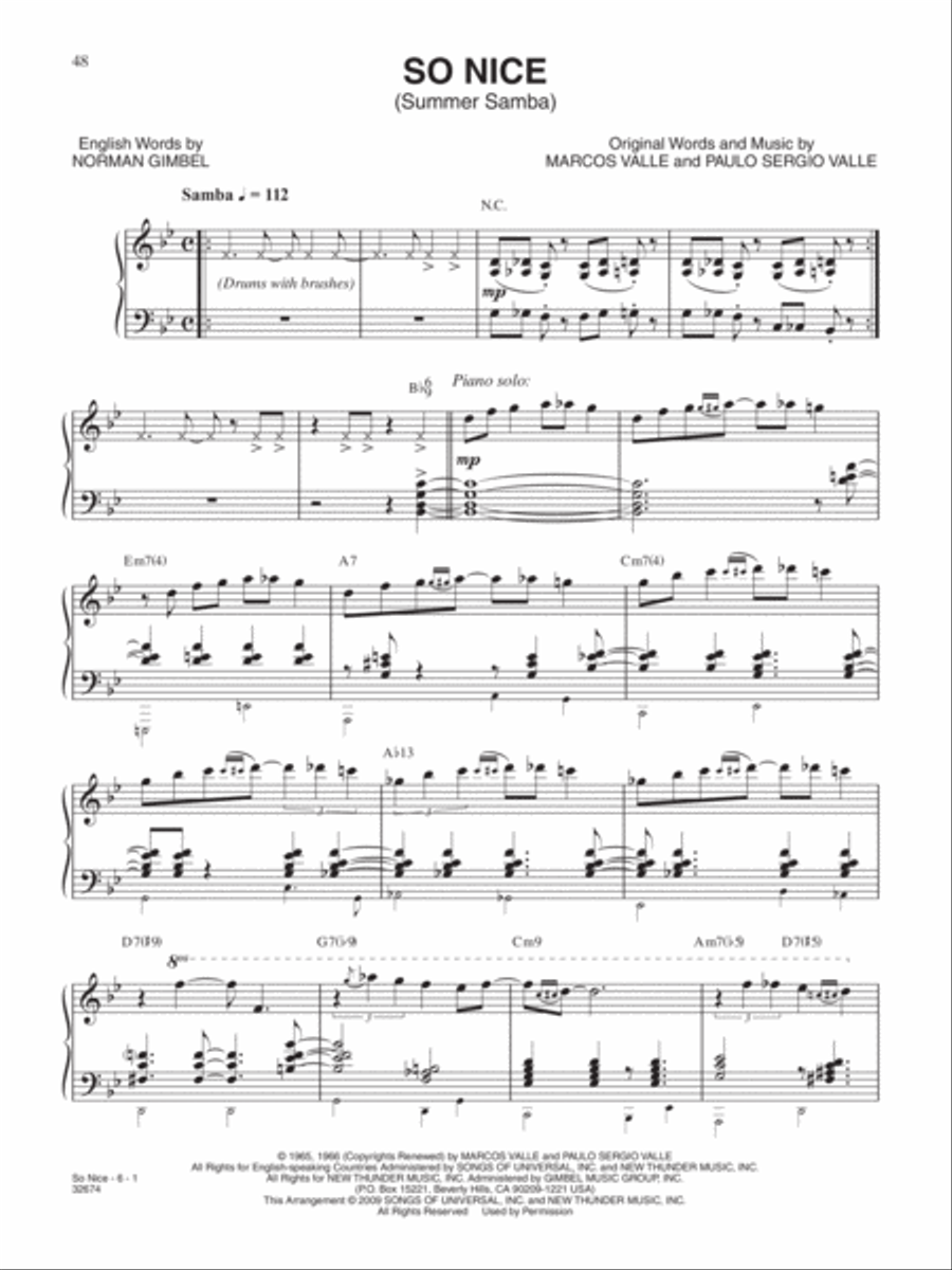 So Nice (Summer Samba) Piano, Vocal, Guitar scores gallery preview page 1