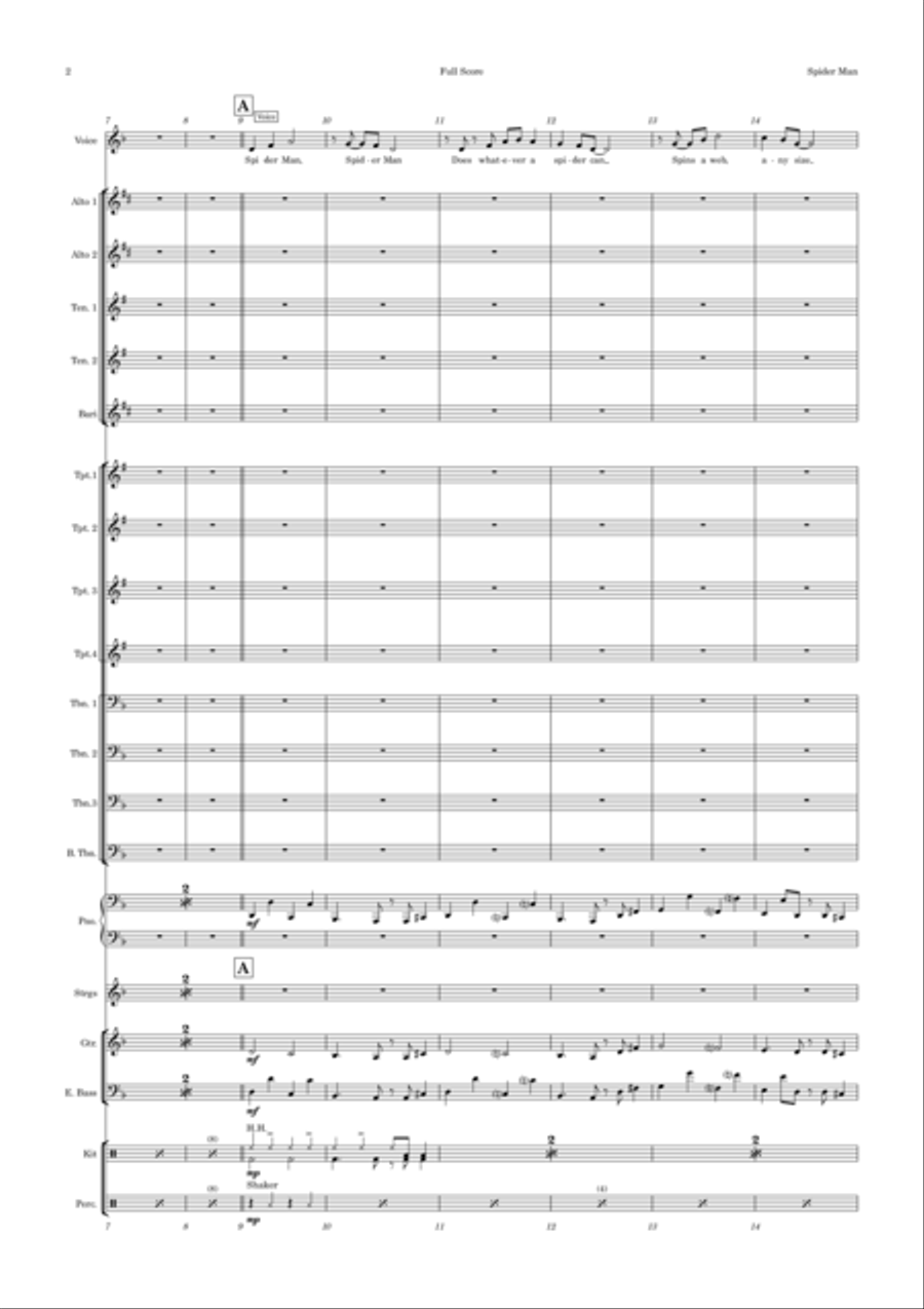 Theme From Spider Man Jazz Ensemble scores gallery preview page 2