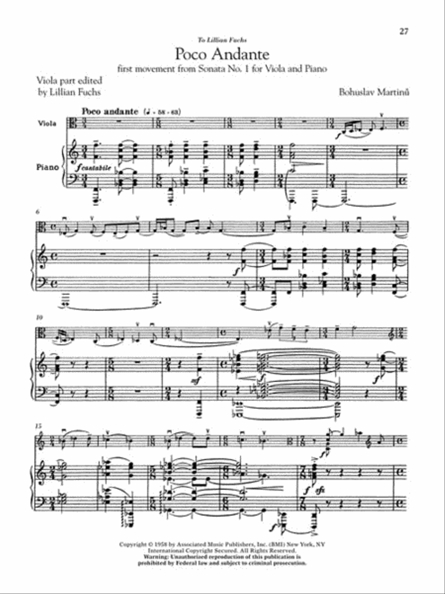The G. Schirmer Viola Anthology - Viola And Piano Piano Accompaniment scores gallery preview page 7