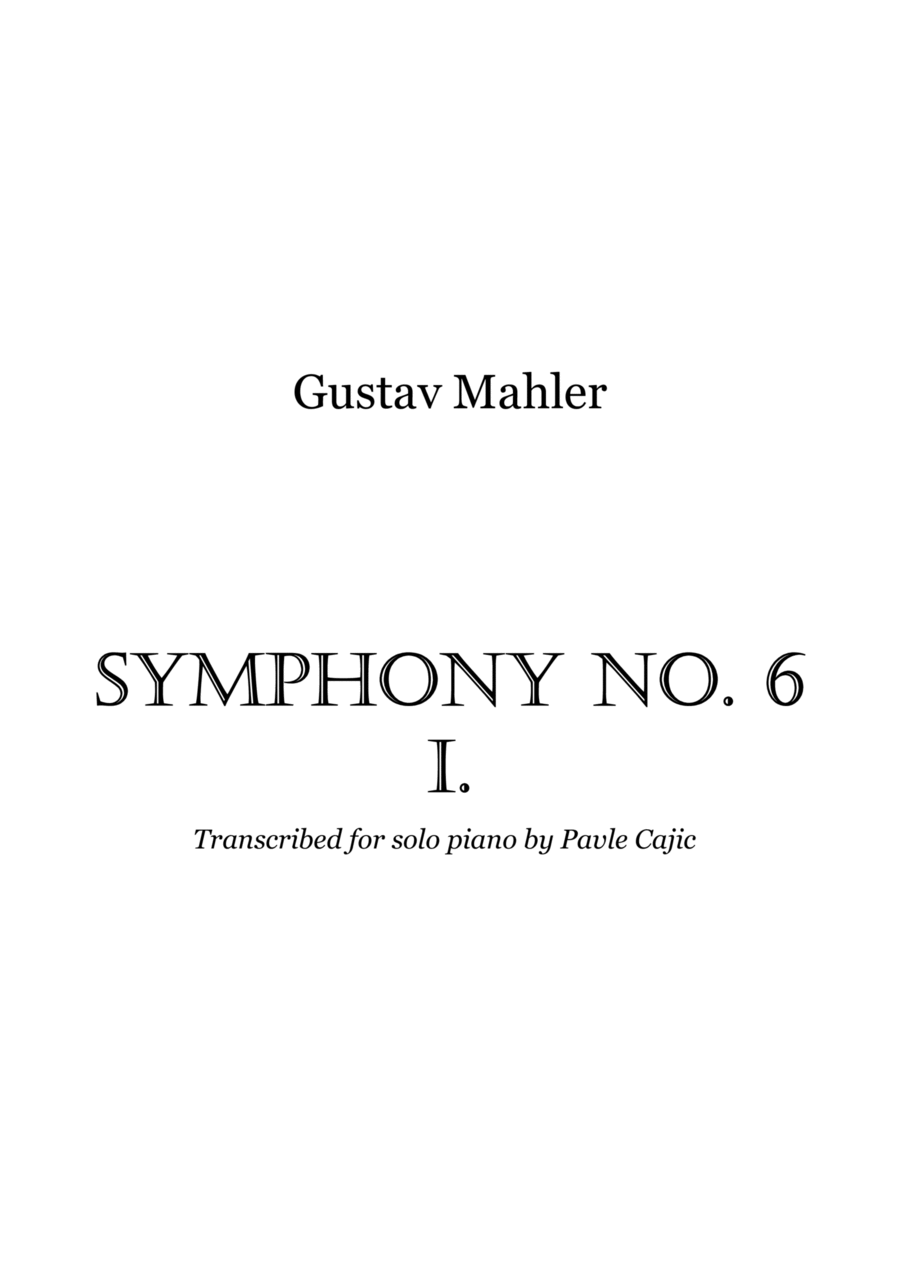 Mahler 6th Symphony: piano solo transcription (1st mvt.) Piano Solo scores gallery preview page 1