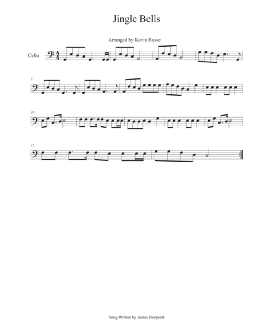 Jingle Bells - Cello Small Ensemble scores gallery preview page 1