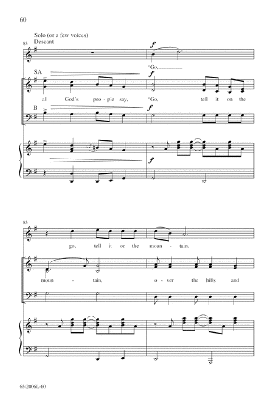I Hear the Prophet Callin' 3-Part scores gallery preview page 61