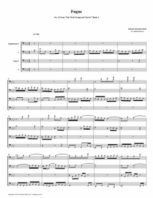 Fugue 12 from Well-Tempered Clavier, Book 2 (Euphonium-Tuba Quartet)