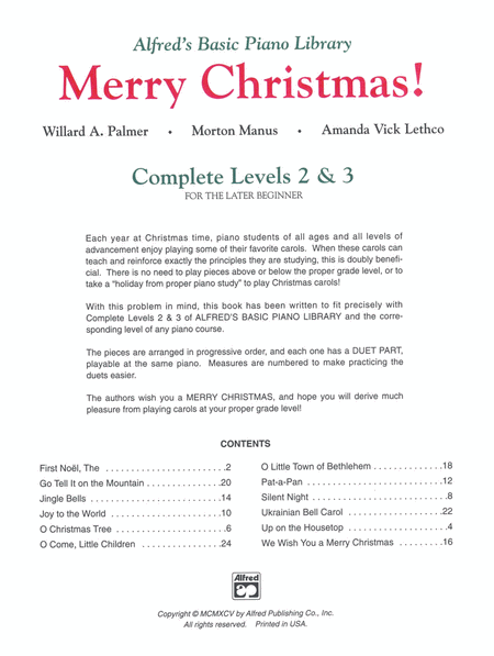 Alfred's Basic Piano Course Merry Christmas! Complete Book 2 & 3