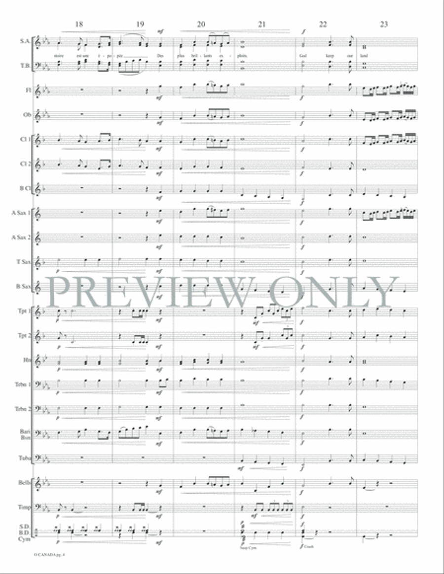 O Canada Concert Band scores gallery preview page 7