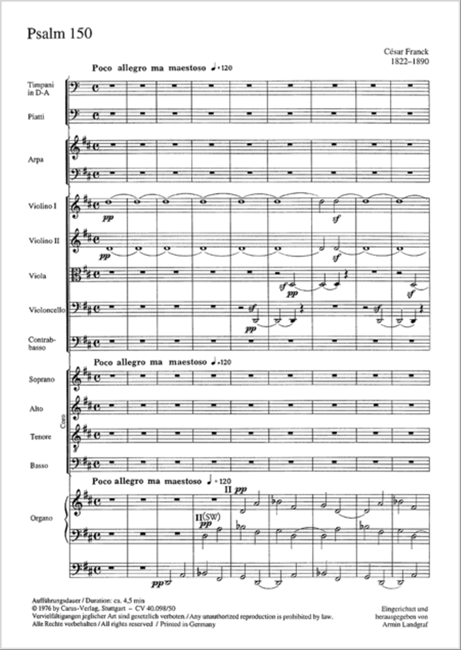 Psalm 150 (Der 150. Psalm) 4-Part scores gallery preview page 2
