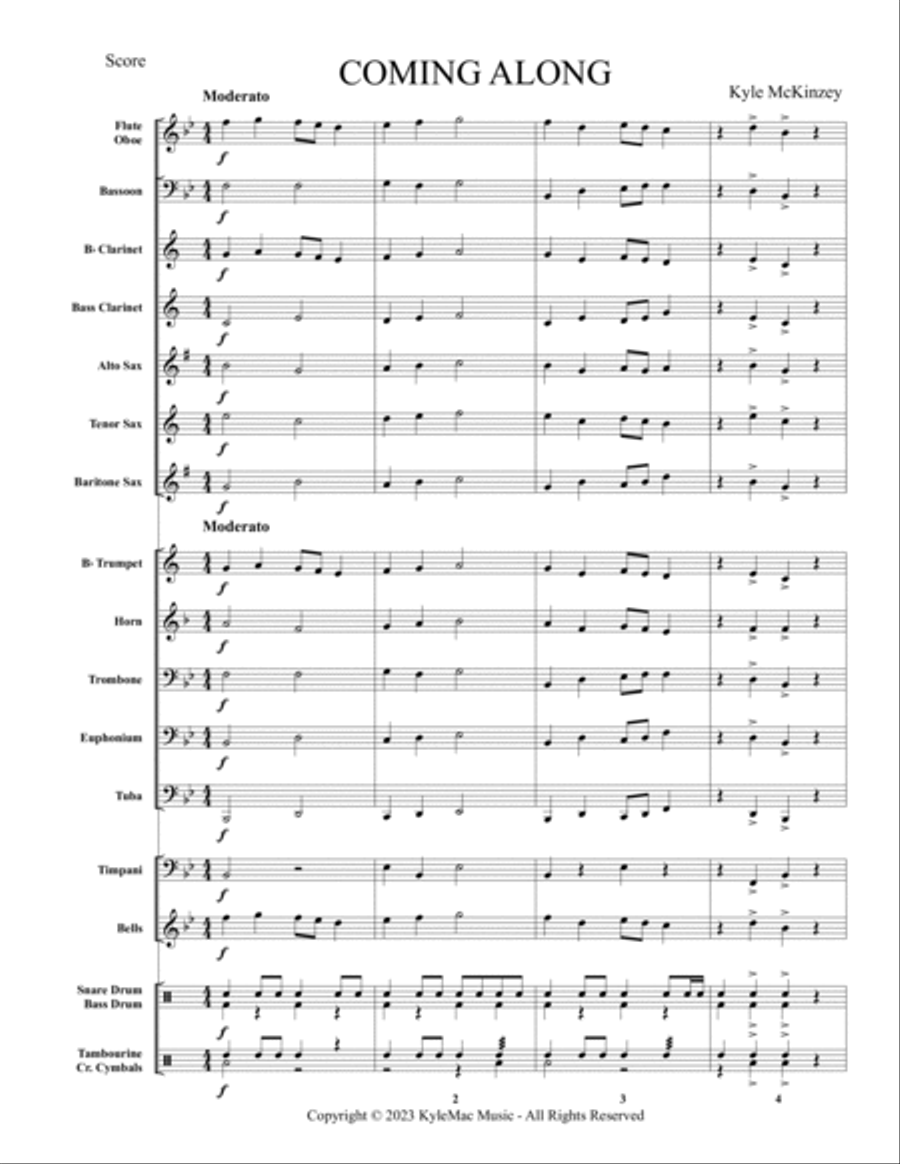 Coming Along Concert Band scores gallery preview page 3