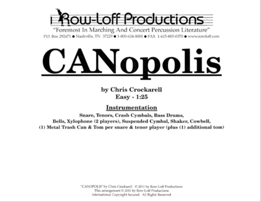 CANopolis w/Tutor Tracks Percussion Ensemble scores gallery preview page 2