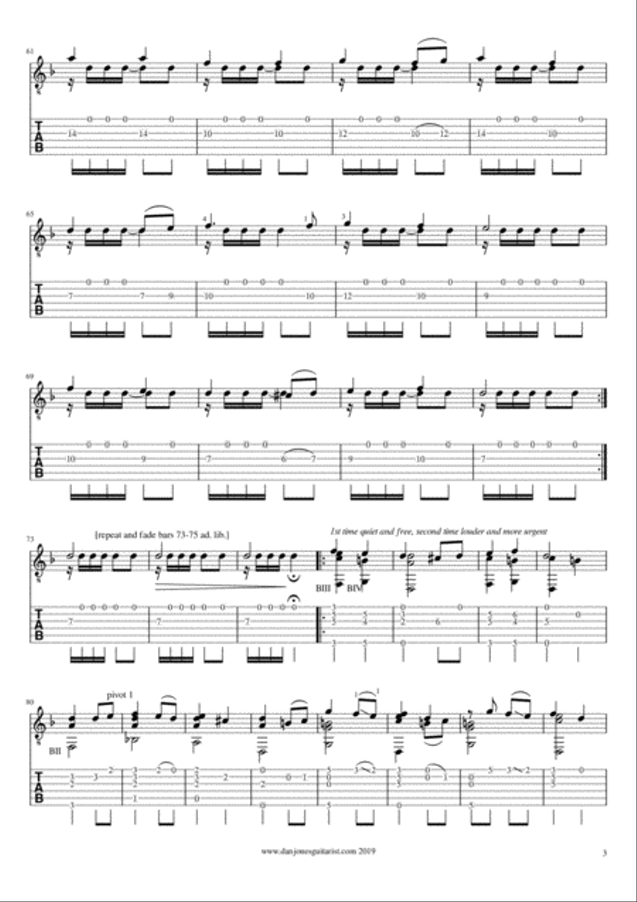 Three Preludes on Occitan Songs for Solo Guitar Classical Guitar scores gallery preview page 4