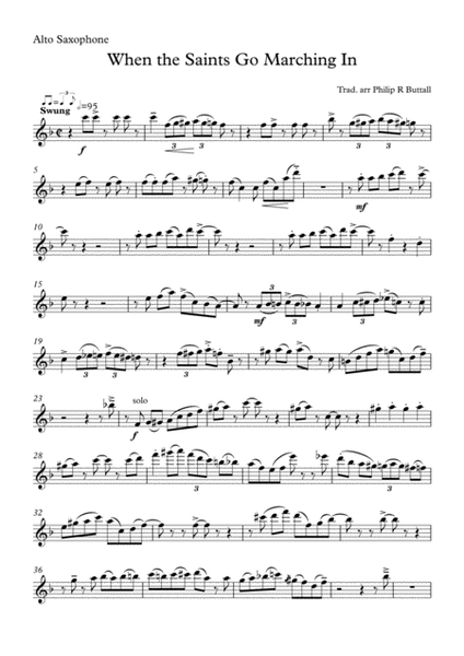 When The Saints Go Marching In (Saxophone Quartet / Quintet) - Set of Parts [x4 / 5]