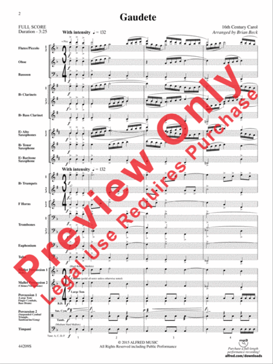Gaudete Concert Band scores gallery preview page 3