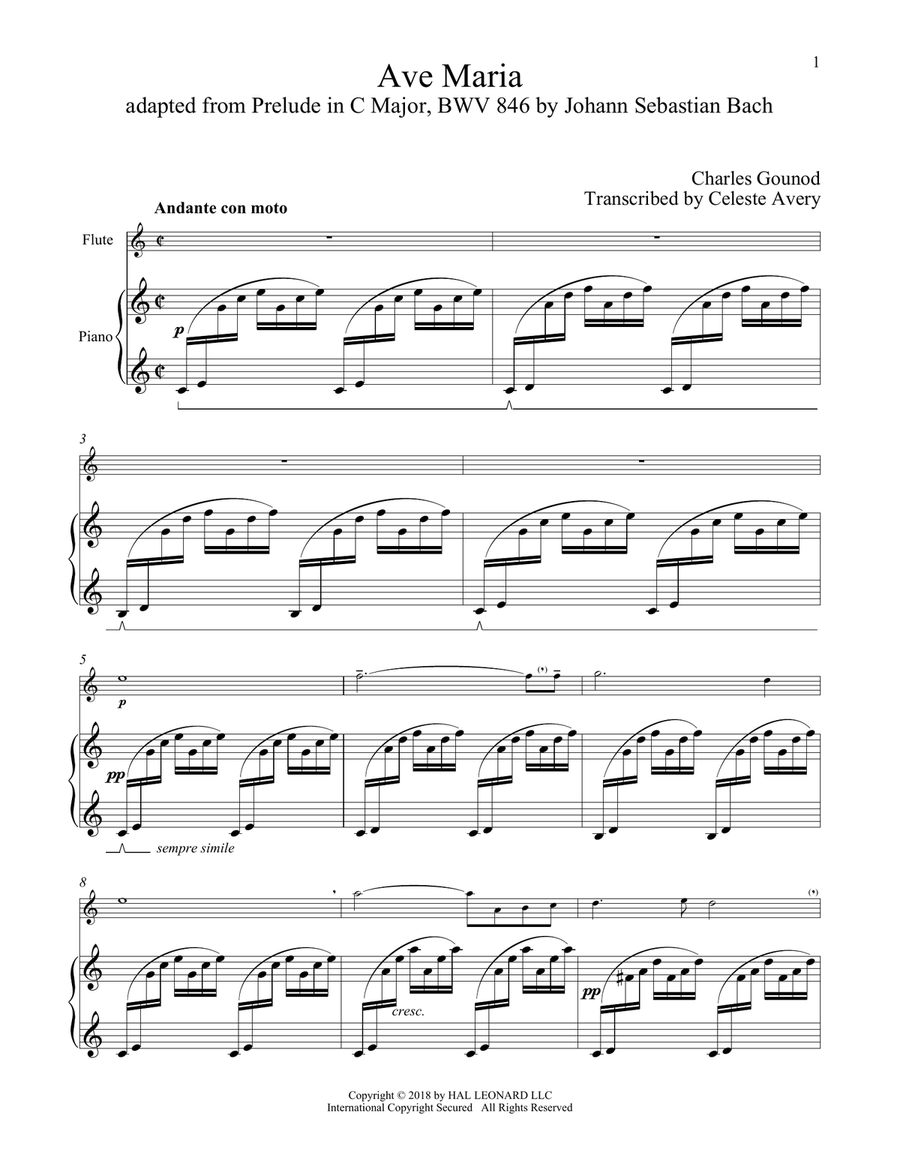 Ave Maria Ave Maria Flute Solo scores gallery preview page 1