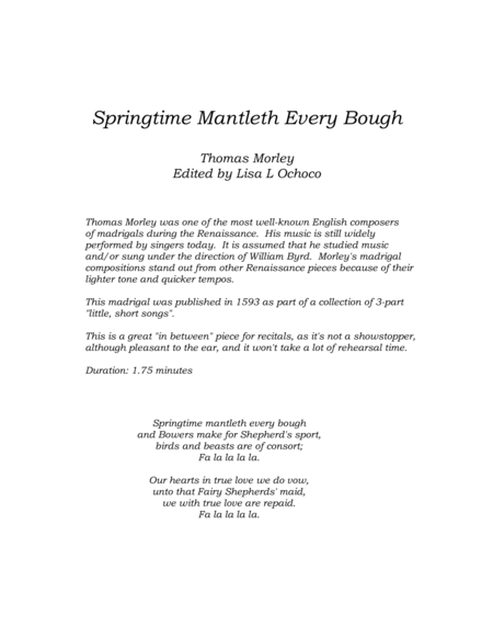 Springtime Mantleth Every Bough for Woodwind Quintet image number null