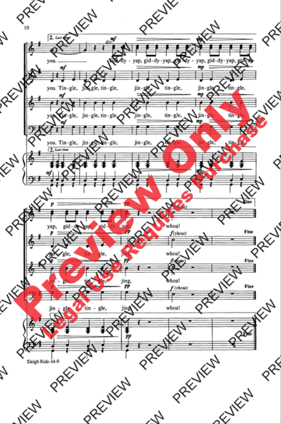 Sleigh Ride Sleigh Ride 4-Part scores gallery preview page 10