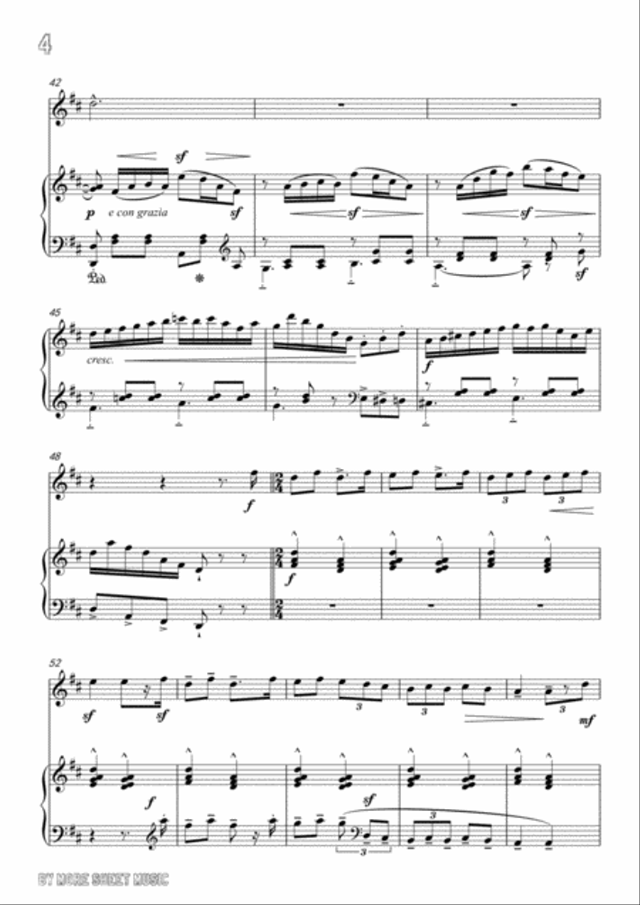 Chabrier-Ballade des gros dindons,for Flute and Piano Flute scores gallery preview page 6