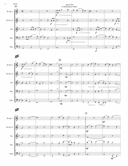 Agnes Dei (A Renaissance Mass) for Brass Quintet/Ensemble image number null