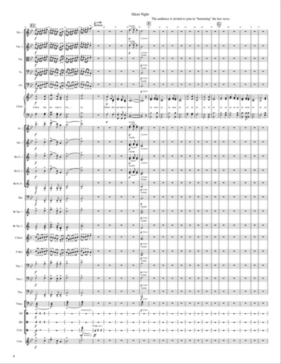 Silent Night For Full Orchestra And Chorus Choir scores gallery preview page 6