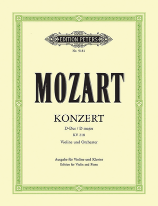 Book cover for Violin Concerto No. 4 in D K218 (Edition for Violin and Piano)