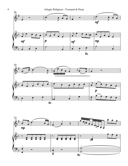 Adagio Religioso, K622, Duet for Bb Trumpet & Pedal Harp image number null