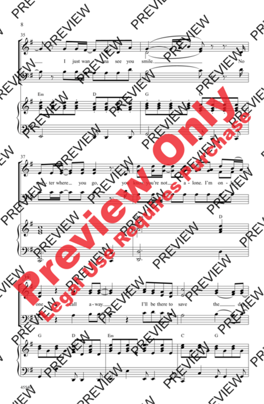 One Call Away One Call Away 3-Part scores gallery preview page 7
