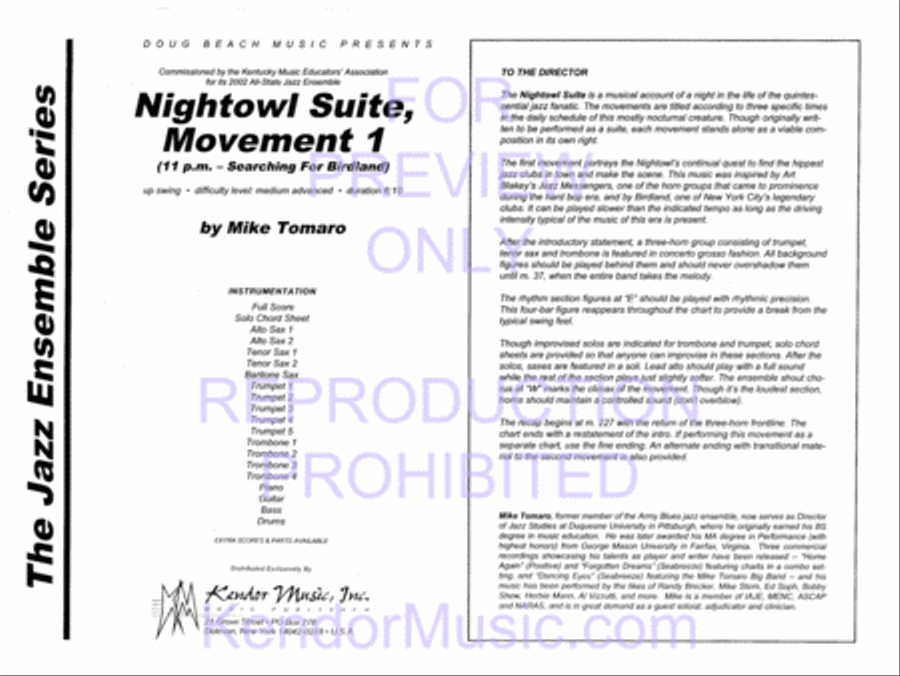 Nightowl Suite, Movement 1 (11 p.m. - Searching For Birdland) Jazz Ensemble scores gallery preview page 2