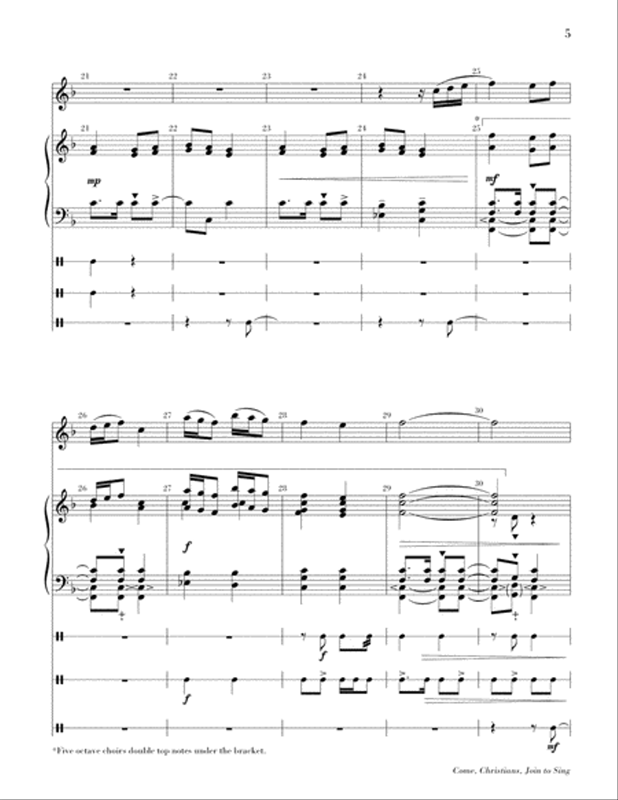 Come, Christians, Join to Sing Director Score scores gallery preview page 5