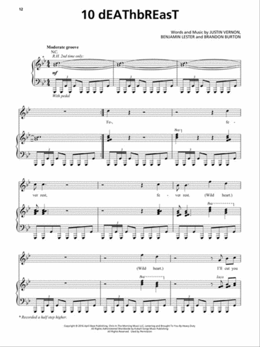 Bon Iver - 22, A Million Bon Iver - 22, A Million Piano, Vocal, Guitar scores gallery preview page 5