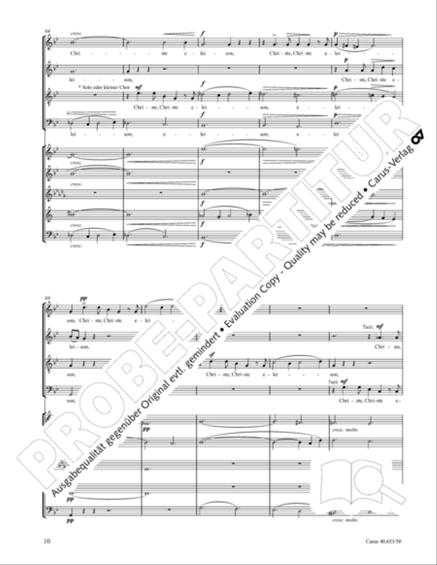 Mass in D Major (Missa in D) 4-Part scores gallery preview page 11