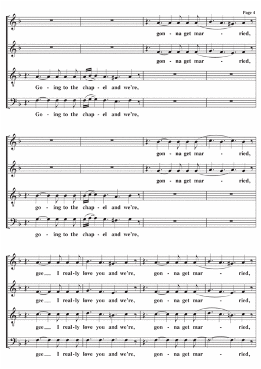 Chapel Of Love 4-Part scores gallery preview page 4