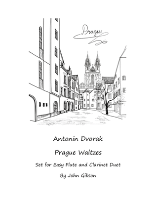 Book cover for Dvorak Waltzes set for easy flute and clarinet duet