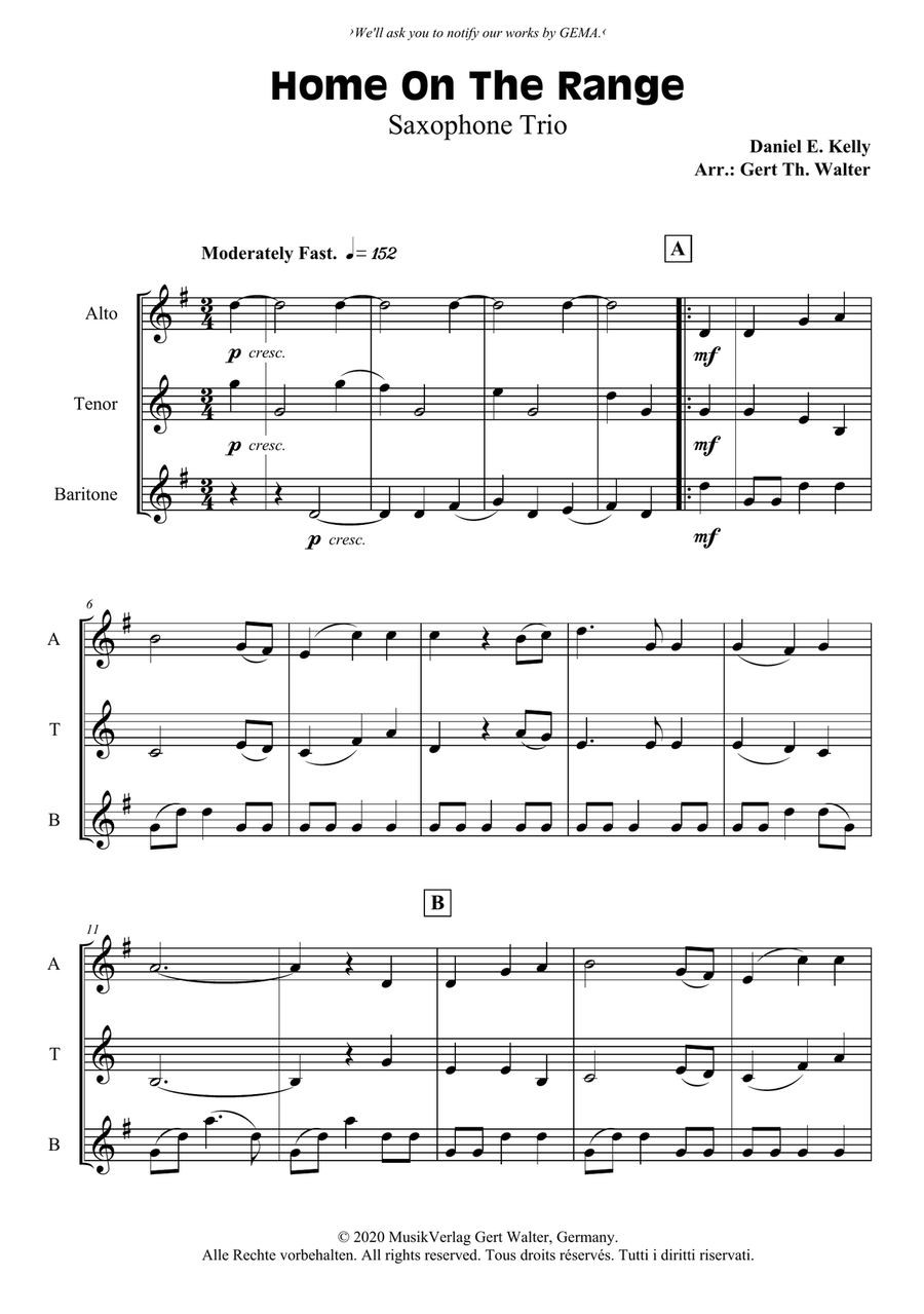Home On The Range Woodwind Quartet scores gallery preview page 1