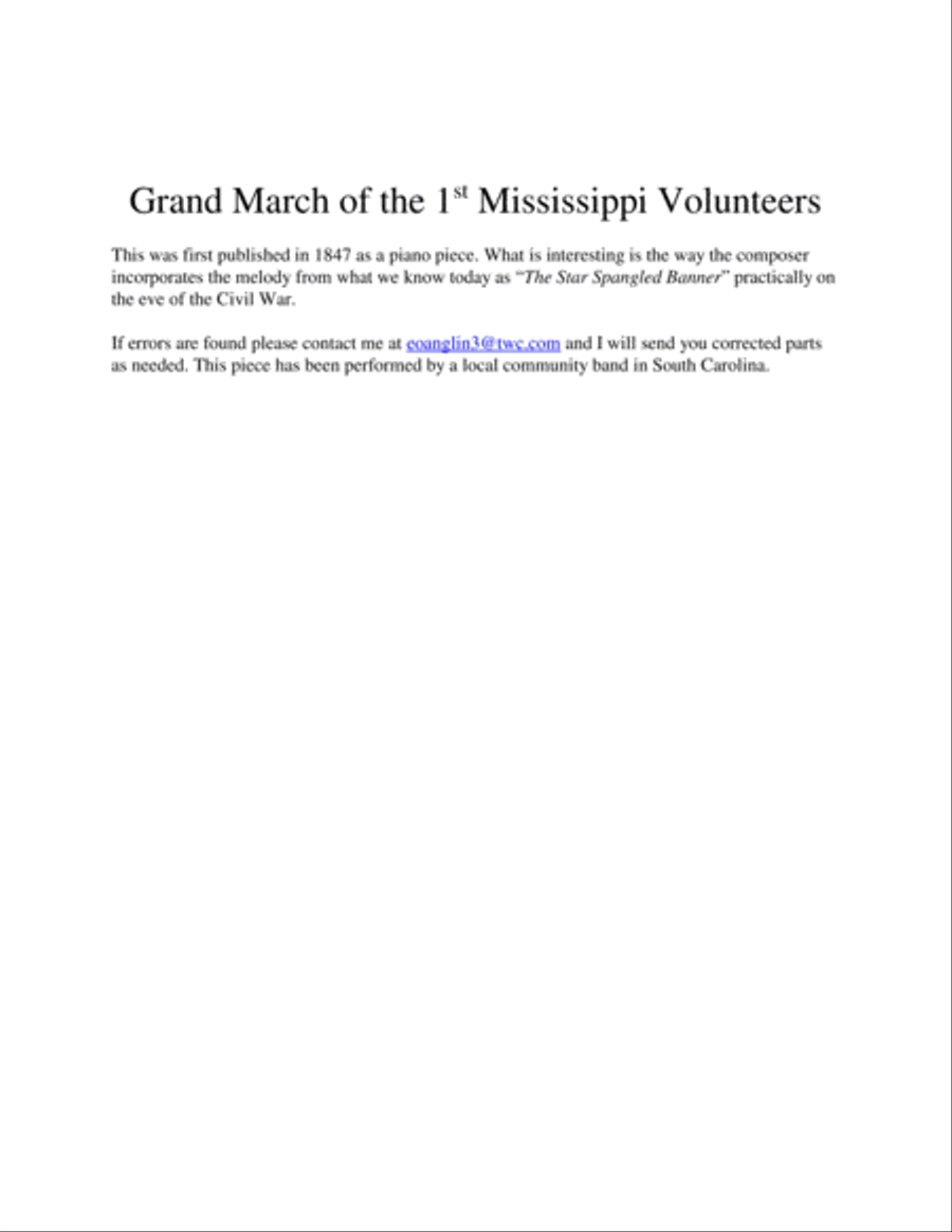 March of the First Mississippi Regiment - Concert Band Concert Band scores gallery preview page 2