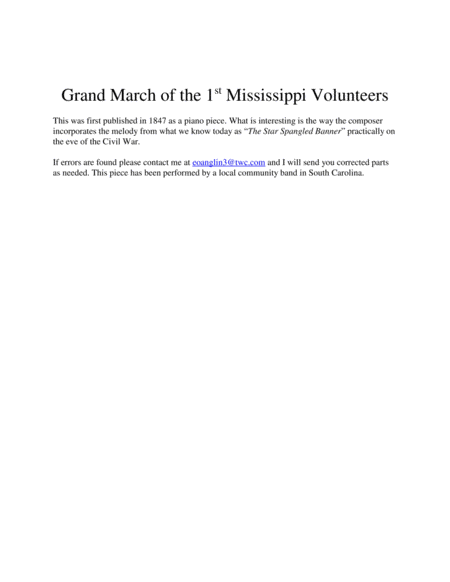 March of the First Mississippi Regiment - Concert Band