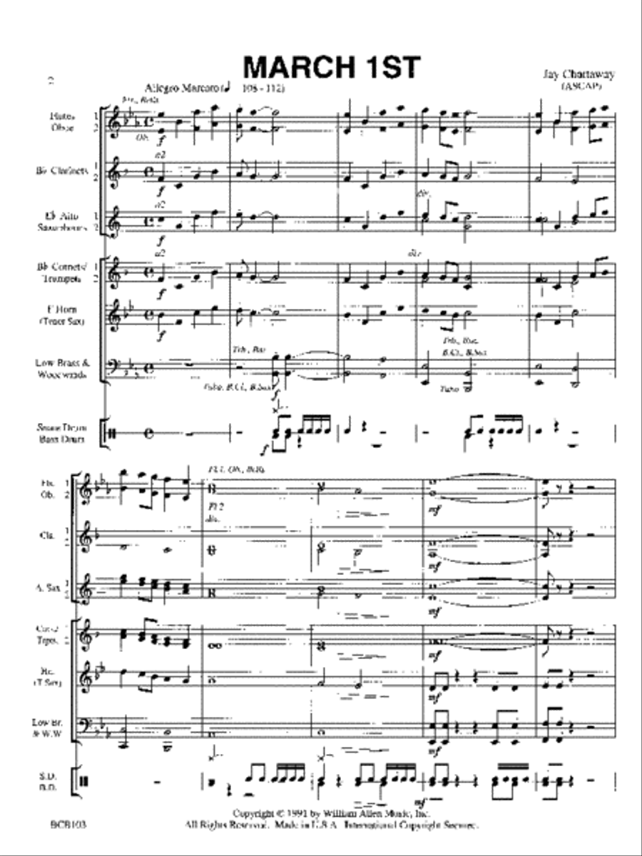 March 1st Concert Band scores gallery preview page 2