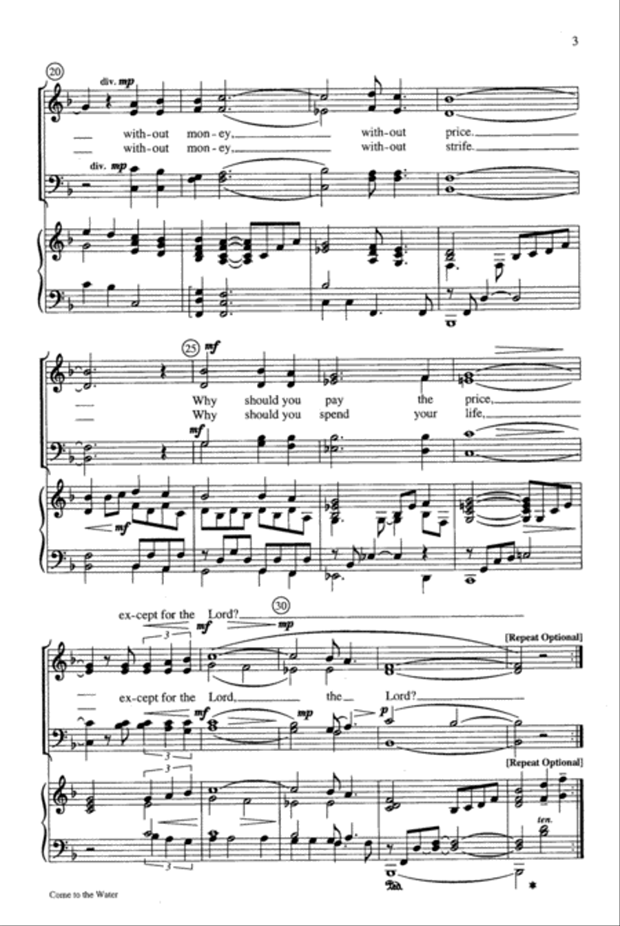 Come to the Water Come to the Water 4-Part scores gallery preview page 4